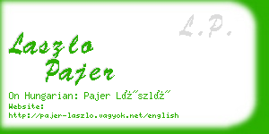 laszlo pajer business card